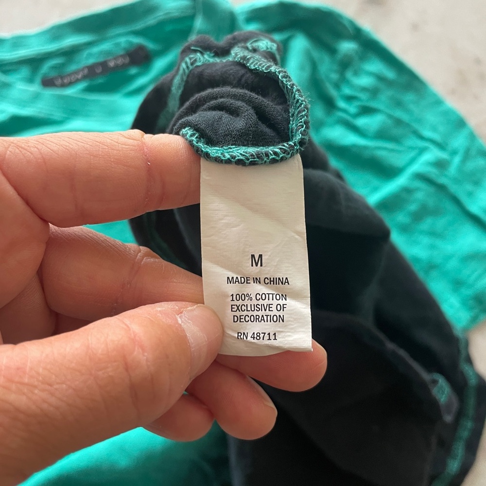 Gradient Teal and Black Men's Short Sleeve Tee - Picture 3 of 4